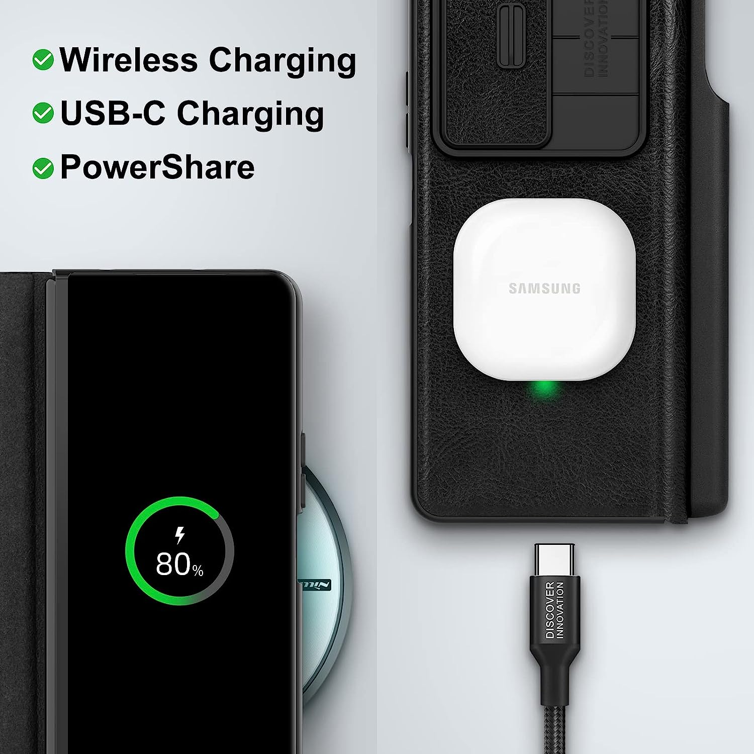 Case bao da chống sốc cho Samsung Galaxy Z Fold 4 trang bị nắp bảo vệ Camera và ngăn đựng S-Pen hiệu Nillkin Qin Pro - Hàng nhập khẩu