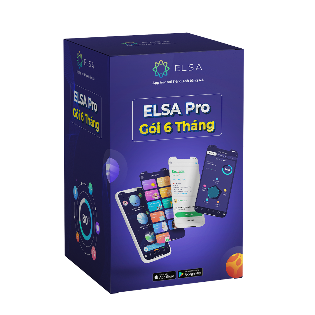 Voucher Gói học ELSA Pro thời hạn 6 tháng từ ELSA SPEAK - Học phát âm tiếng Anh chuẩn bản xứ