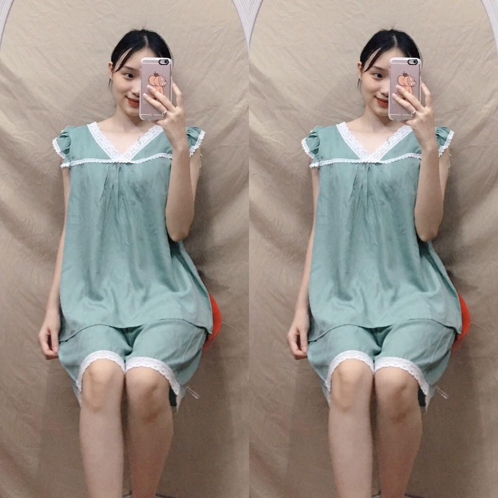 Bộ đồ bầu mặc nhà chất mát bộ bầu mùa hè ngố 2021