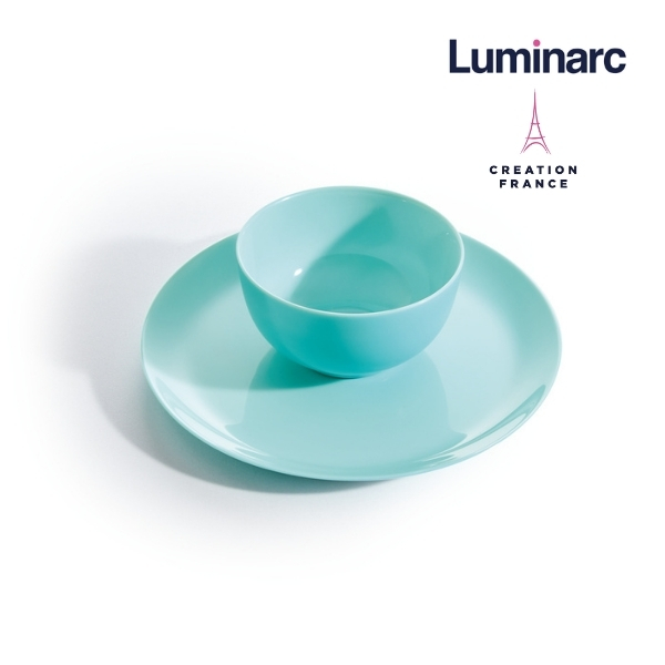 Bộ Bàn Ăn Tô Chén Đĩa Thuỷ Tinh Cường Lực Luminarc Turquoise 12 món - LUDILITUR12M