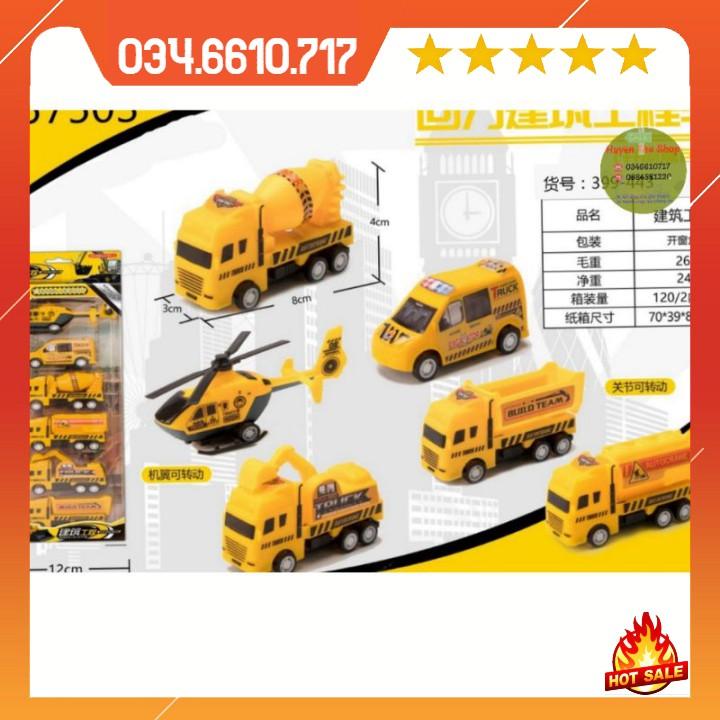 Set 6 ô tô mô hình công trình xây dựng cho bé, đồ chơi cho bé thoả sức sáng tạo