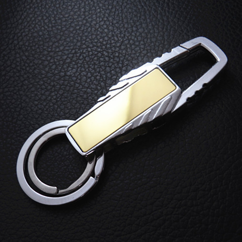 Móc Khóa Thời Trang Cao Cấp Hợp Kim Inox Siêu Bền Không Ghỉ Móc Chìa Khóa Oto, Xe Máy Màu Đen Gold MK4