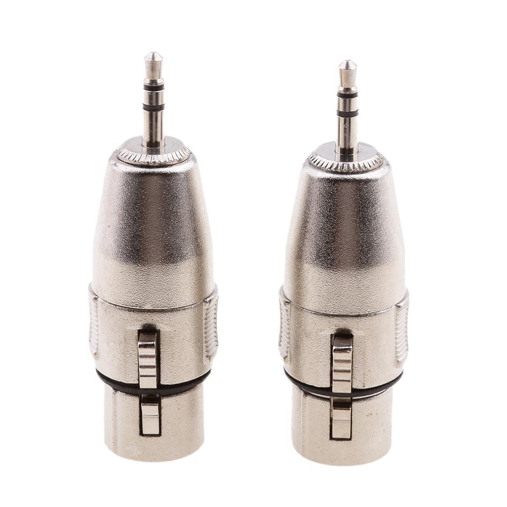 2 Pieces 3.5mm Jack Male Microphone Adapter to 3-pin XLR Male Connector for Camcorders, Recorders, & Mixers