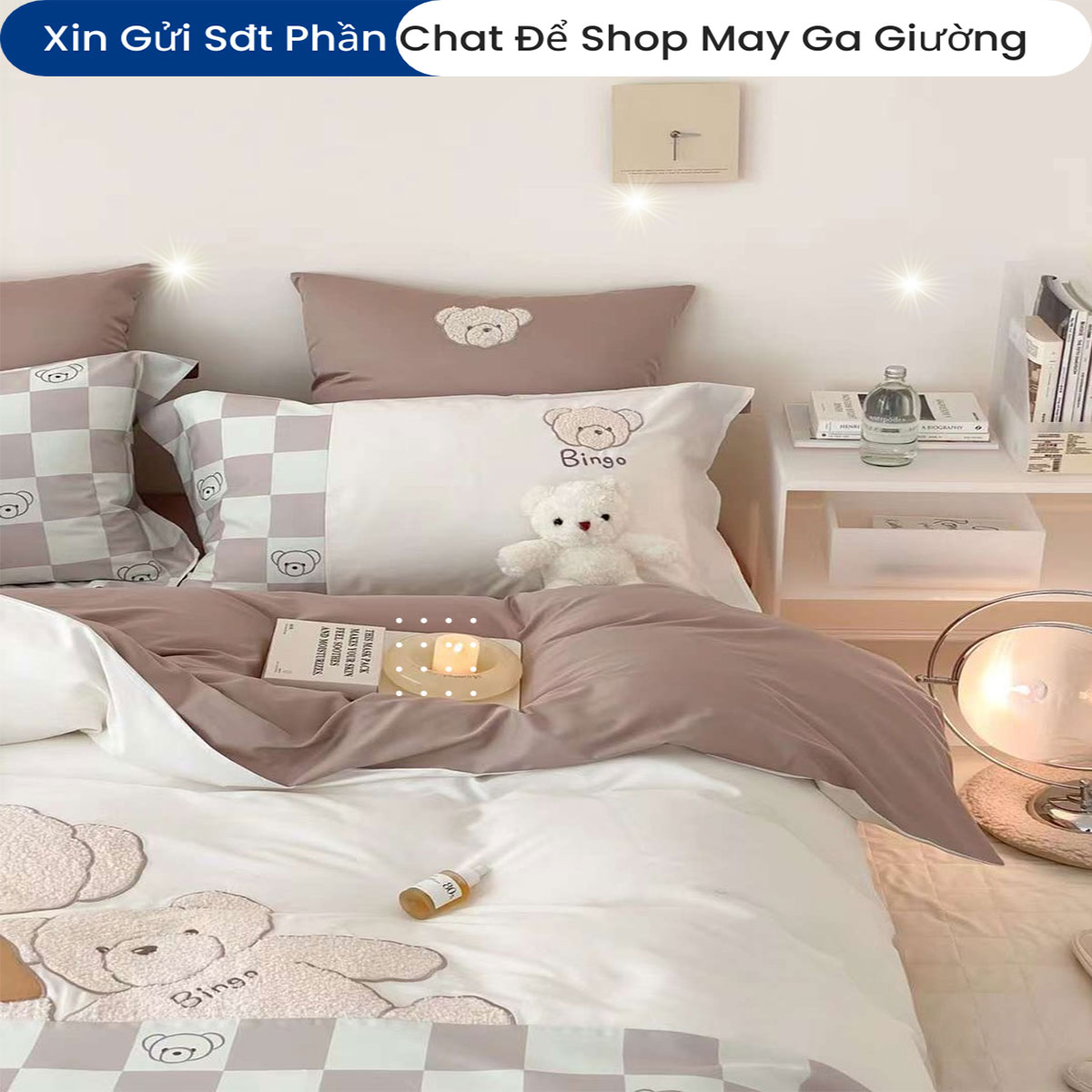 Bộ Chăn Ga Gối Lụa Sateen ANNA NGUYÊN Cao Cấp Chuẩn Khách Sạn 5 Sao Bộ Ga Ra Drap Đệm Chăn Chần Bông Cao Cấp