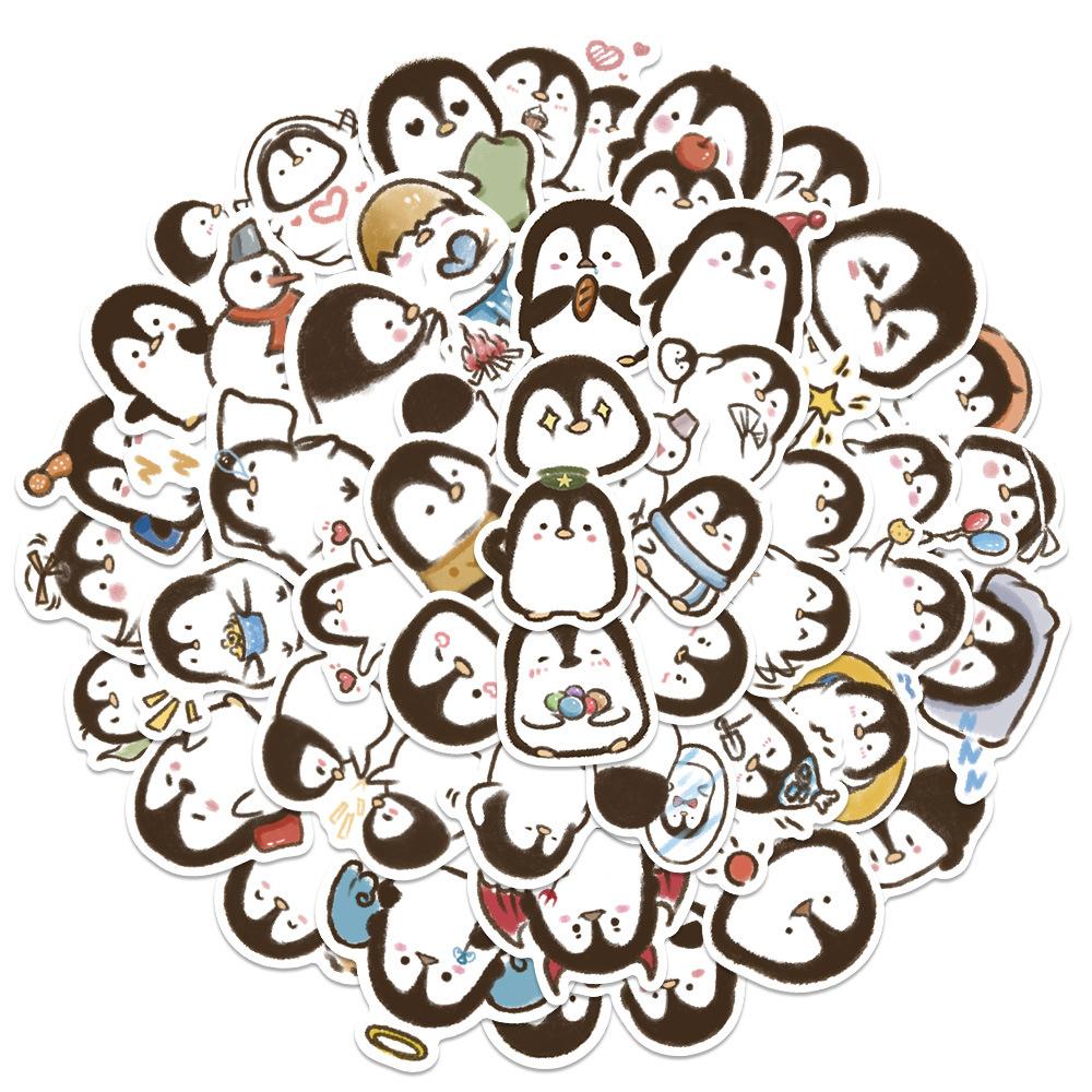 Sticker chim cánh cụt chibi hoạt hình cute trang trí mũ bảo hiểm,guitar,ukulele,điện thoại,sổ tay,laptop-mẫu S71