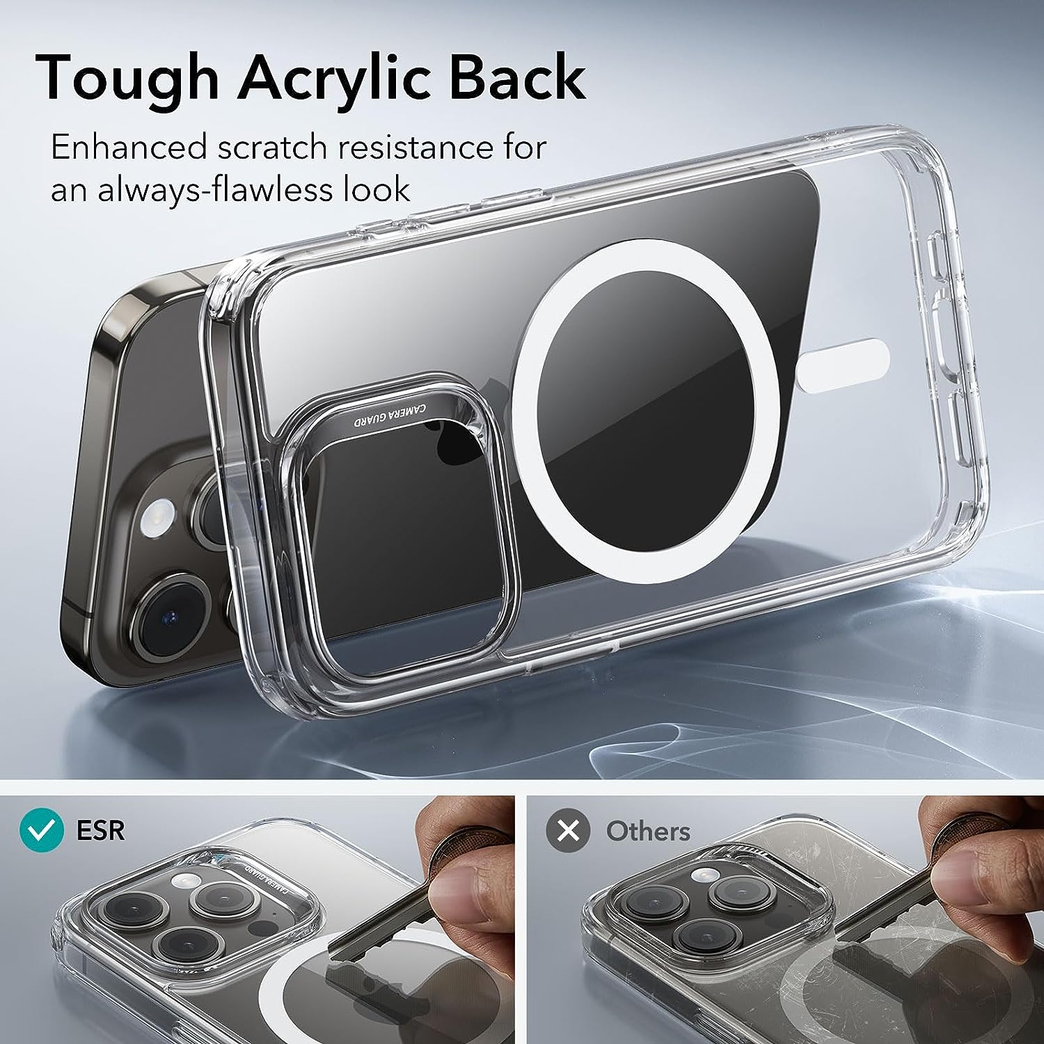 Ốp Lưng cho iPhone 15 Pro Max ESR Classic Hybrid Case with HaloLock - Hàng Chính Hãng