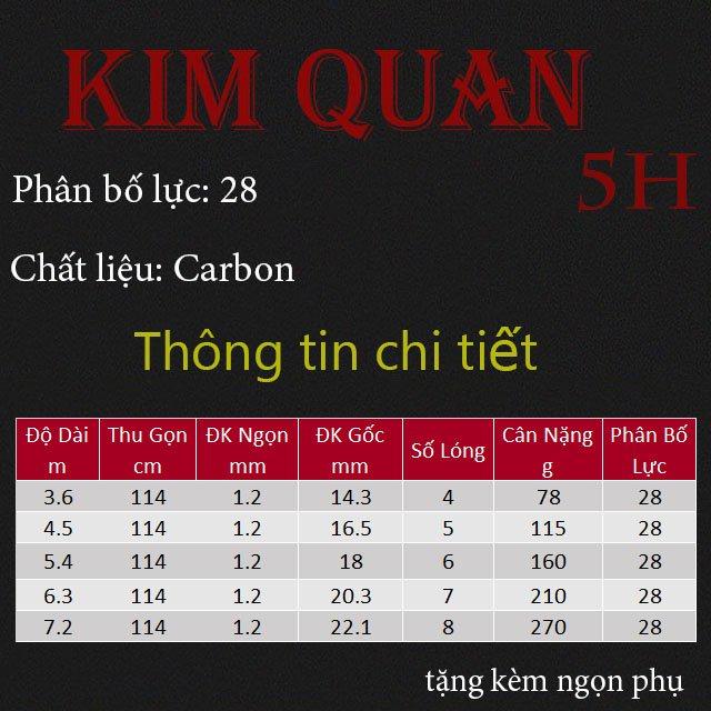 Cần Câu Đài Câu Đơn Kim Quan 5H Cần Câu Tay Carbon Cần Câu Cá Chất Lượng