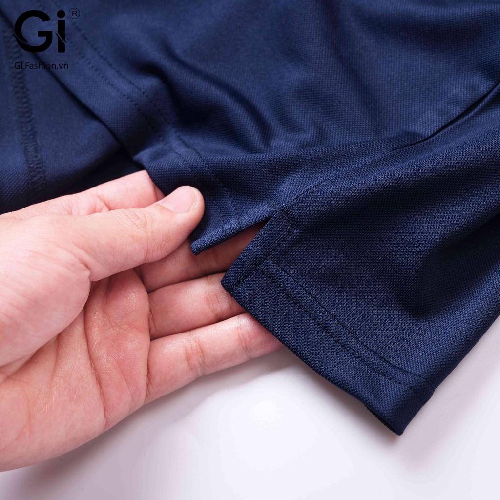 Áo polo nam GI, màu xanh Navy chất liệu cá sấu poly