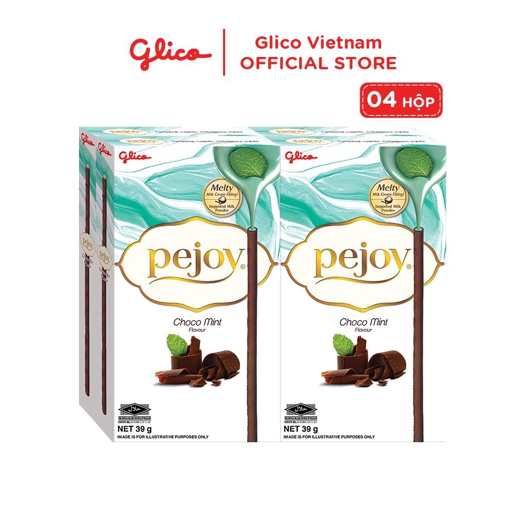 Combo 4 hộp Bánh Que Pejoy Nhân Kem Choco Mint 39G