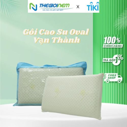 Gối Cao Su Vạn Thành Oval VTGCSO4056 (40 x 64 cm) - Trắng