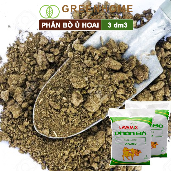 Phân bò Lavamix, bao 3dm3, đã qua xử lý, không mùi hôi, hữu cơ tiện lợi 