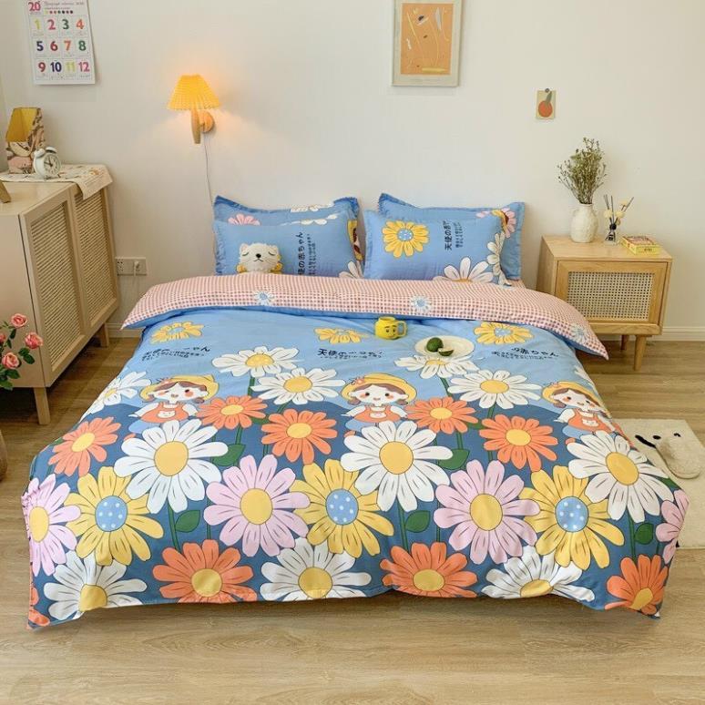 Bộ chăn ga gối , coton poly họa tiết kute đủ size miễn phí bo chun