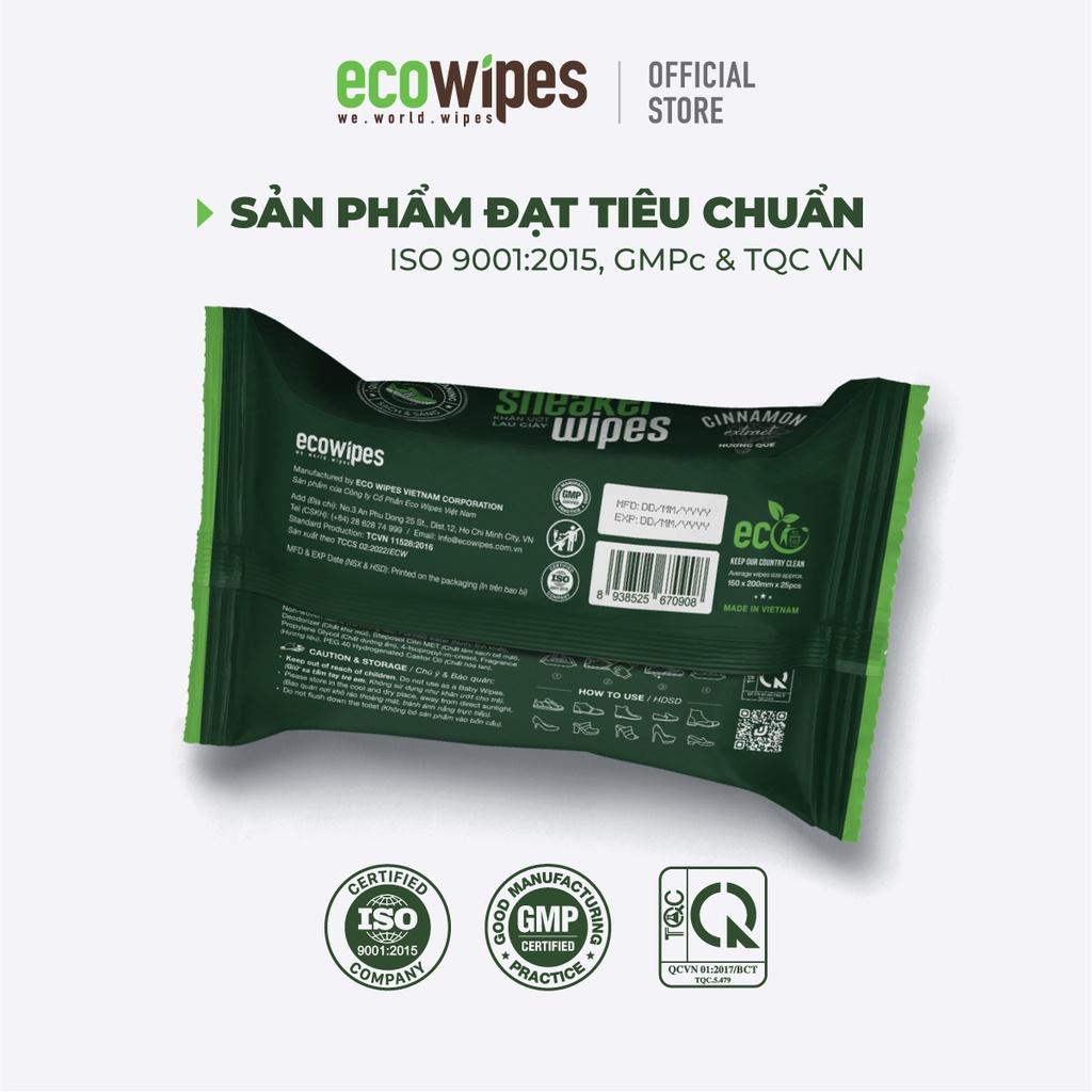 Khăn lau giày làm sạch bề mặt da và PU Sneaker Wipes 25 Tờ