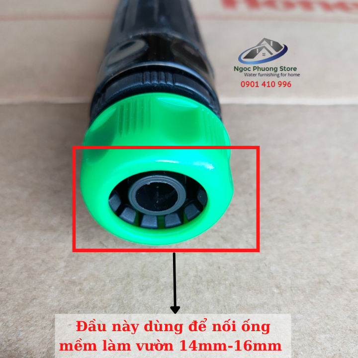 Cút nối nhanh ren ngoài 27mm AQUAMATE W3380 nối ống mềm 14mm-16mm với thiết bị tưới ren trong 27mm(3/4”)