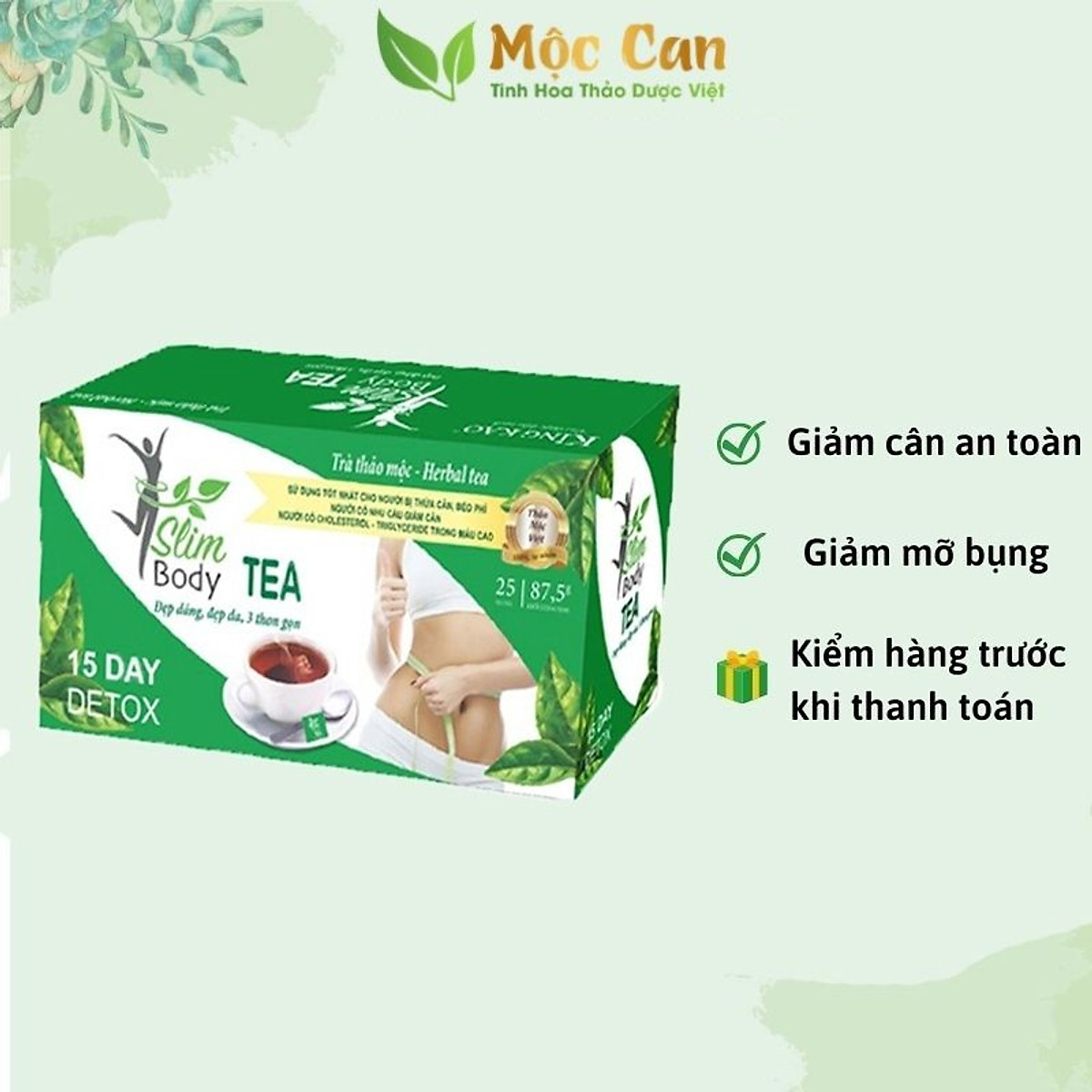 Combo 3 hộp Trà hỗ trợ giảm cân cấp tốc tan mỡ bụng an toàn hiệu quả Slim Hami Body Tea hộp 25 túi lọc