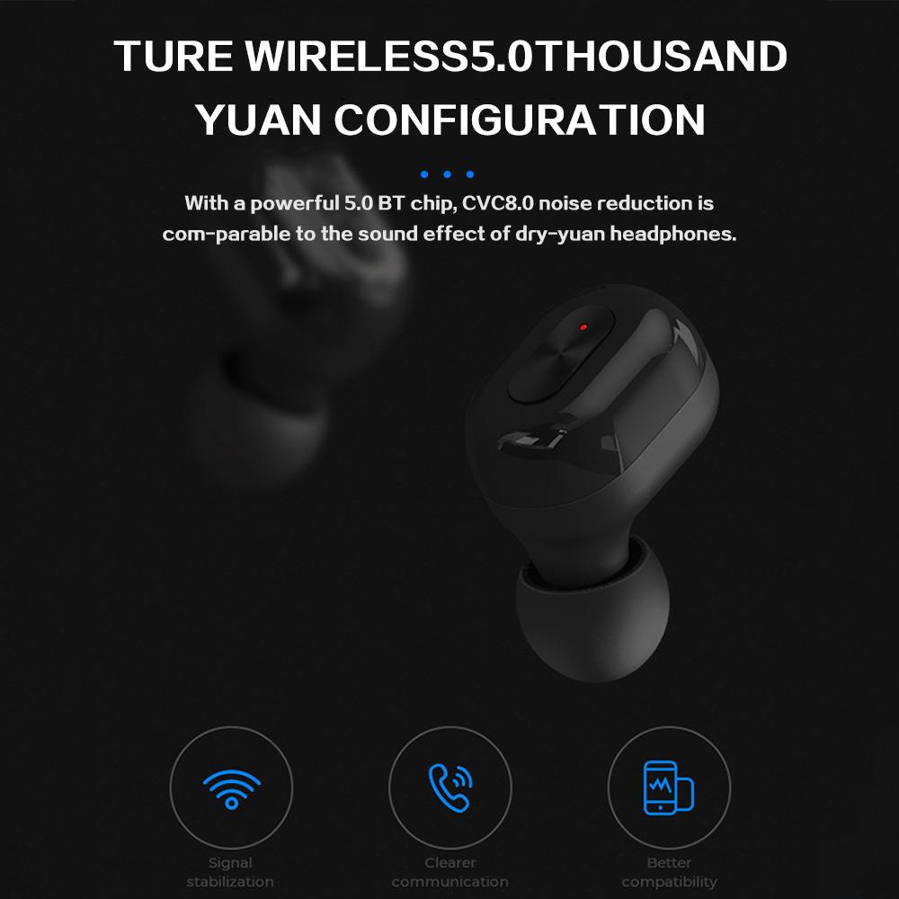 Tai nghe thể thao TWS-N9  không dây âm thanh nổi BT5.0  nhét trong tai với Hộp sạc có thể sạc lại 300mAh - Trắng - N9