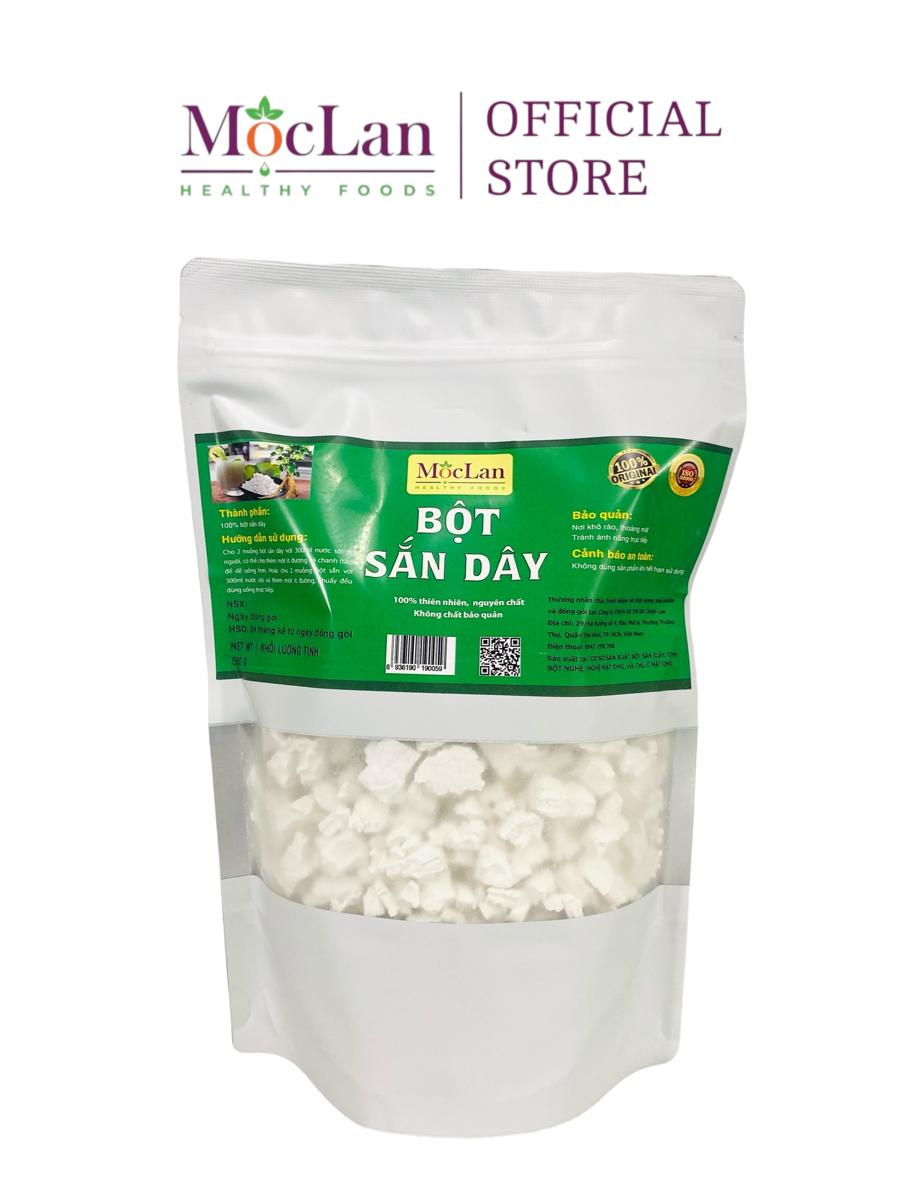 Bột sắn dây nguyên chất Mộc Lan ( bịch 500 g)