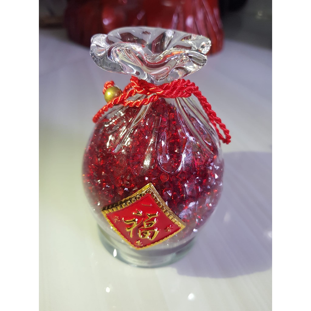 Tượng Túi Tiền Để bàn làm việc và xe hơi Thạch Anh ĐỎ ĐÔ ĐẬM ĐẸP tự nhiên cao 10cm x 7cm hợp mệnh HỎA THỔ trưng rất đẹp xinh may mắn ạ