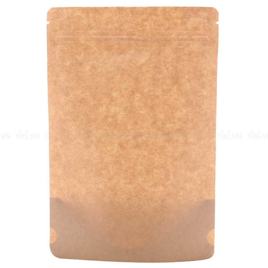 0.5KG Túi Zip mặt giấy - mặt trong, túi giấy đựng thực phẩm khô, Túi đựng bánh kẹo, túi zip giấy kraft, craft nhìn thấy sản phầm bên trong