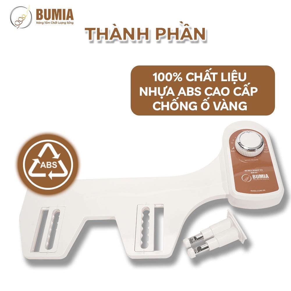 combo 2 vòi xịt vệ sinh thông minh gắn bồn cầu bumia bidet Bm-02, 2 vòi xịt vệ sinh hậu môn và vệ sinh phụ khoa cho phụ nữ, bảo hành chính hãng 3 năm.