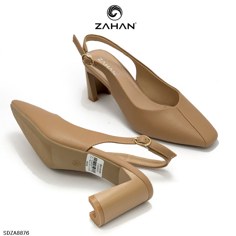 Sandal kín mũi hở hậu, mũi vuông, 7 cm SDZA8876