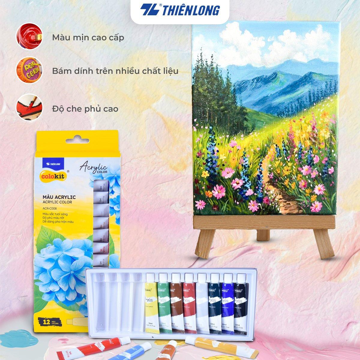 Màu nước Acrylic dạng tuýp 12ml Thiên Long Colokit ACR-C008