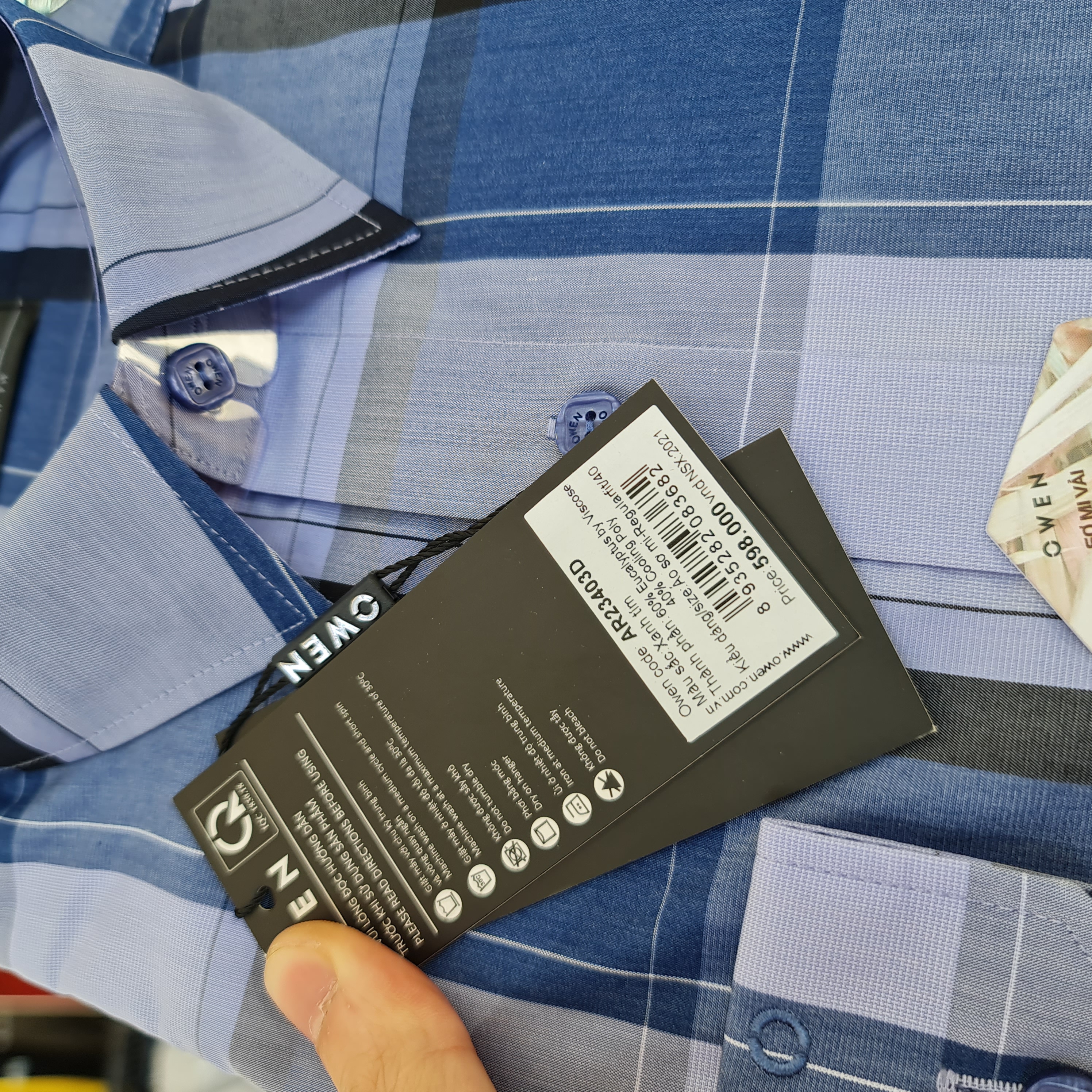 OWEN - Áo sơ mi nam dài tay dáng REGULAR sợi Bạch đàn - Mã AR23403D