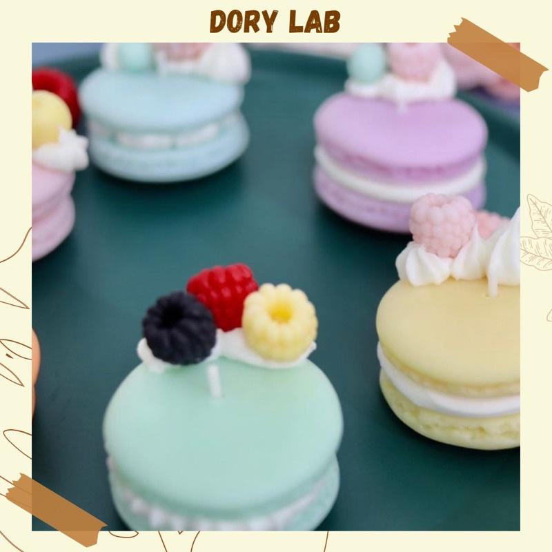 Set Nến Thơm 4 Bánh Macaron Mini Mix Topping Kèm Hộp Quà Bã Mía - Dory Lab