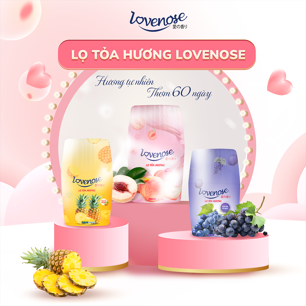 Lọ tỏa hương Ximo Lovenose hương thơm tự nhiên dễ chịu khử mùi thơm phòng 60 ngày - Dung tích 250ml