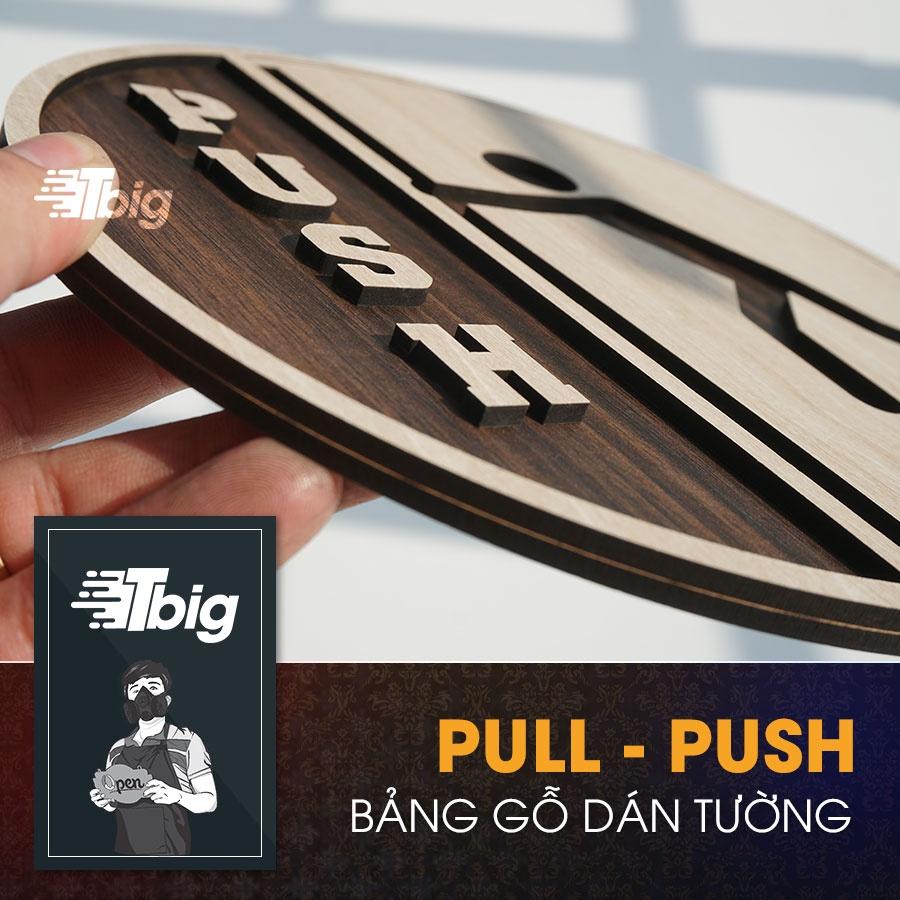 Bảng pull push tròn dán cửa bằng bằng keo hai mặt siêu dính lắp đặt dễ dàng tiện dụng