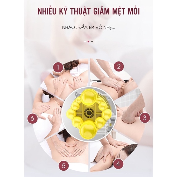 Gối massage hồng ngoại dành cho cổ vai gáy 8 bi hàng chính hãng
