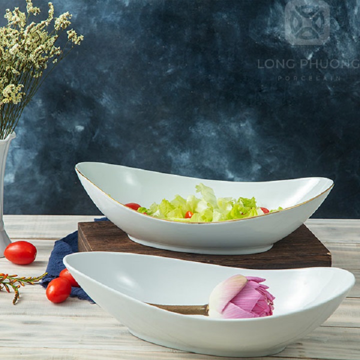 Đĩa Thuyền Hình Quả Xoài 30cm Sâu Lòng Cao Cấp