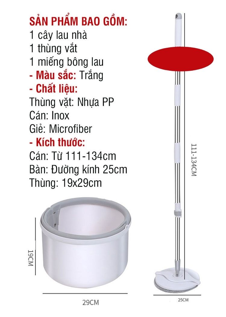 Bộ Cây Lau Nhà Thông Minh K8 Xoay 360 Độ, Siêu Nhanh - Chổi Lau Nhà Tách Nước, Cán Inox Chắc Chắn, Tiện Lợi, Sạch Gọn - Hàng Loại 1 - Chính Hãng MINIIN
