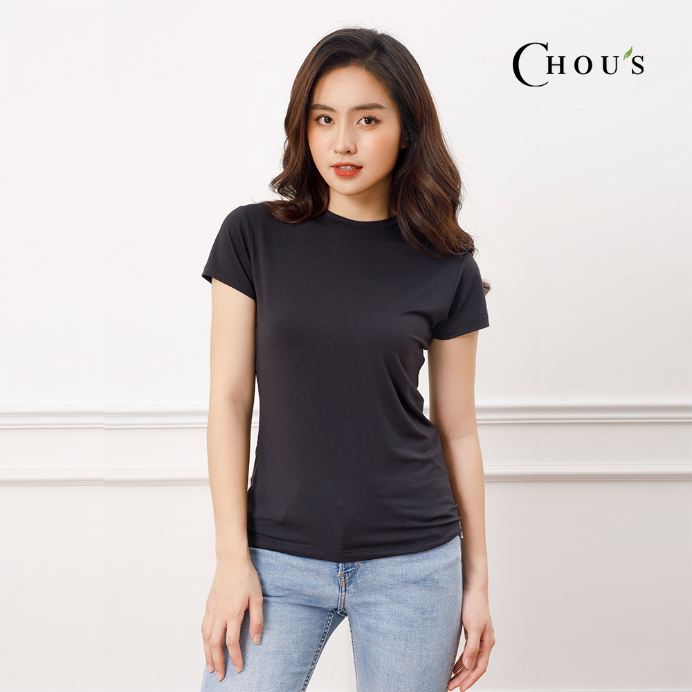 Áo T-shirt nữ cổ tròn vải bamboo cao cấp Chou's