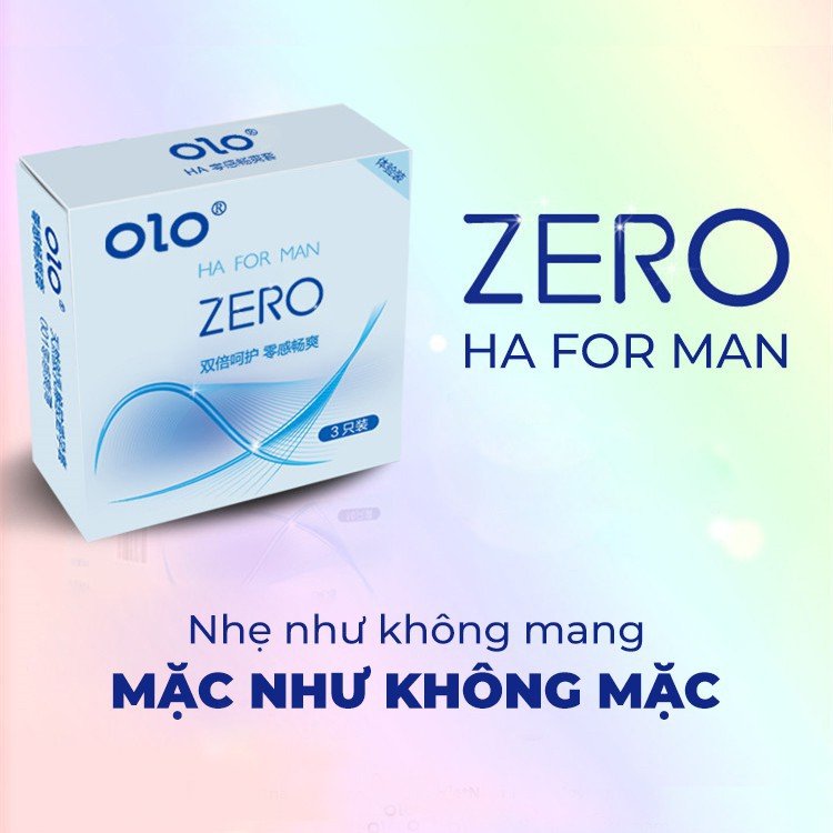 [Hộp 10 cái] Bao cao su OLO 0.01 Zero Ha For Man - Siêu mỏng, nhiều gel bôi trơn