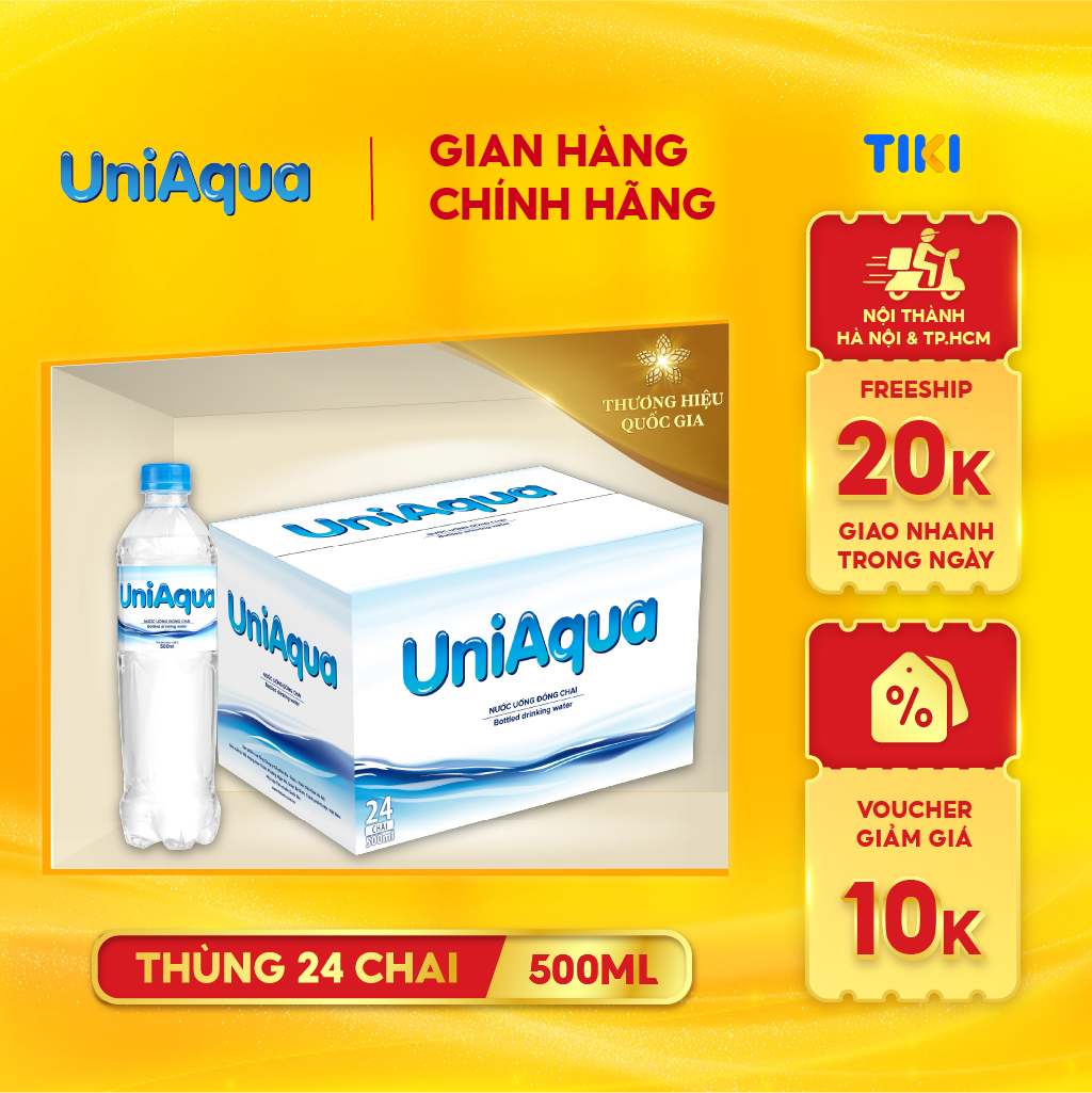 Nước uống đóng chai UniAqua - Thùng 24 chai 500ml