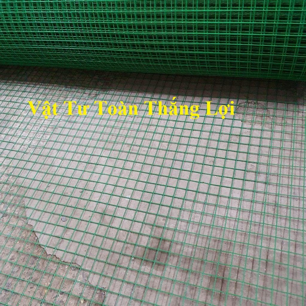(Khổ cao 1m x mắt lưới rộng 1,2cm, 2cm ) Lưới sắt bọc nhựa màu xanh vây gà vịt thú nuuôi