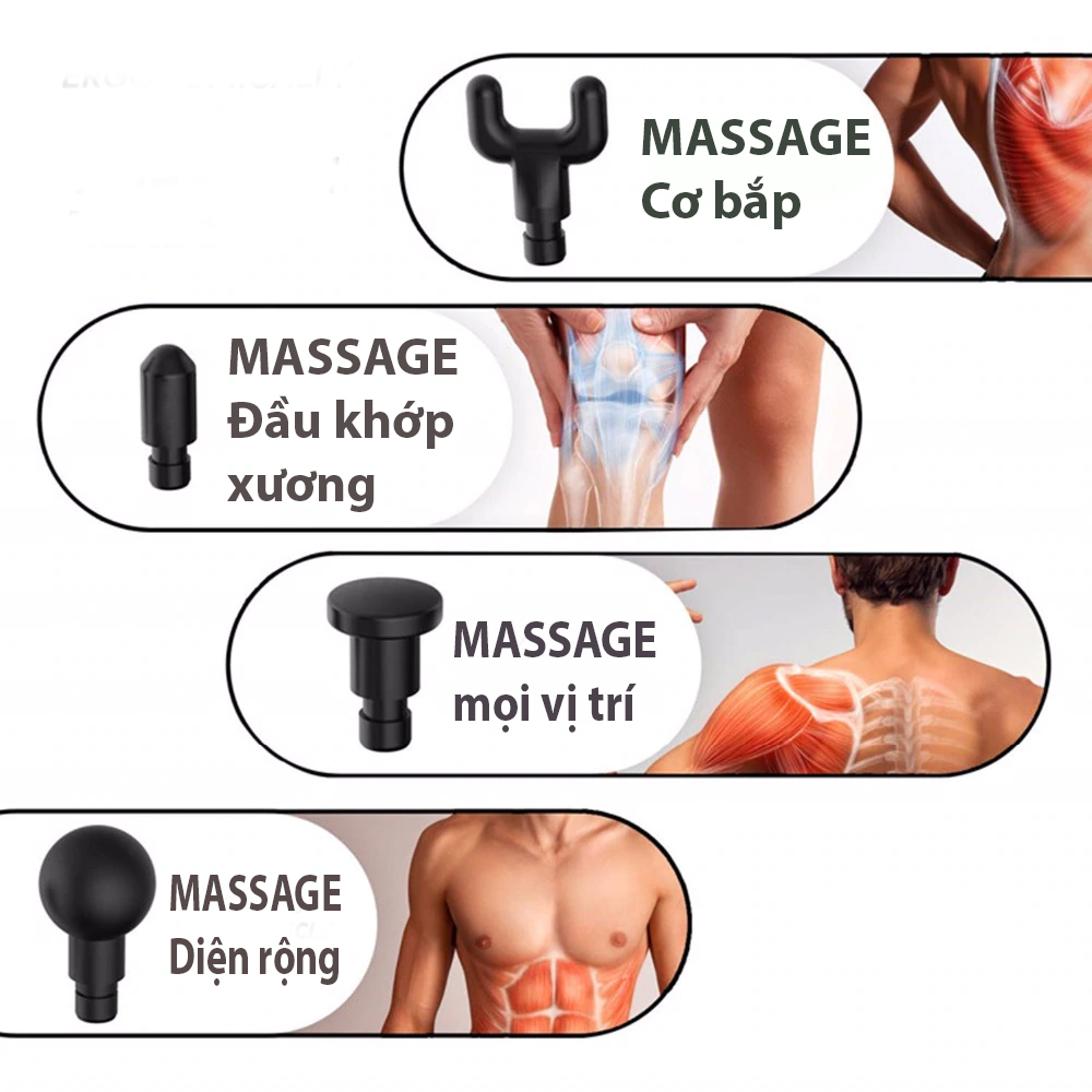 Súng Massage Cầm Tay Fascial Gun phục hồi cơ bắp toàn thân DM8703