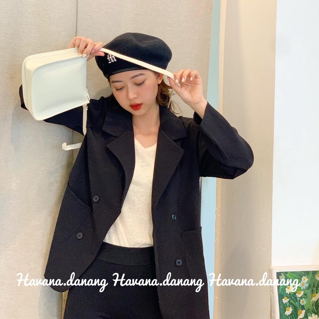 Áo blazer nữ, áo blazer dài tay một lớp , chất cát hàn dày dặn mềm mại thoáng khí