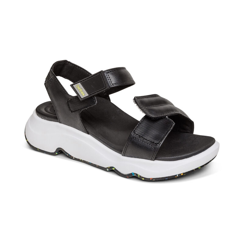 Sandal sức khoẻ nữ Aetrex Whit Black