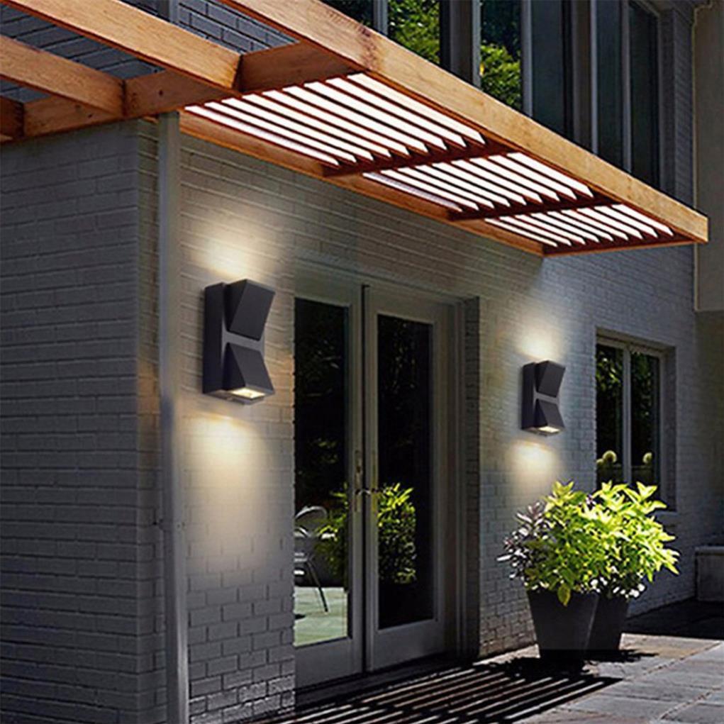 Đèn gắn tường hiện đại trang trí ngoài trời, trong nhà hắt 2 đầu VNT613