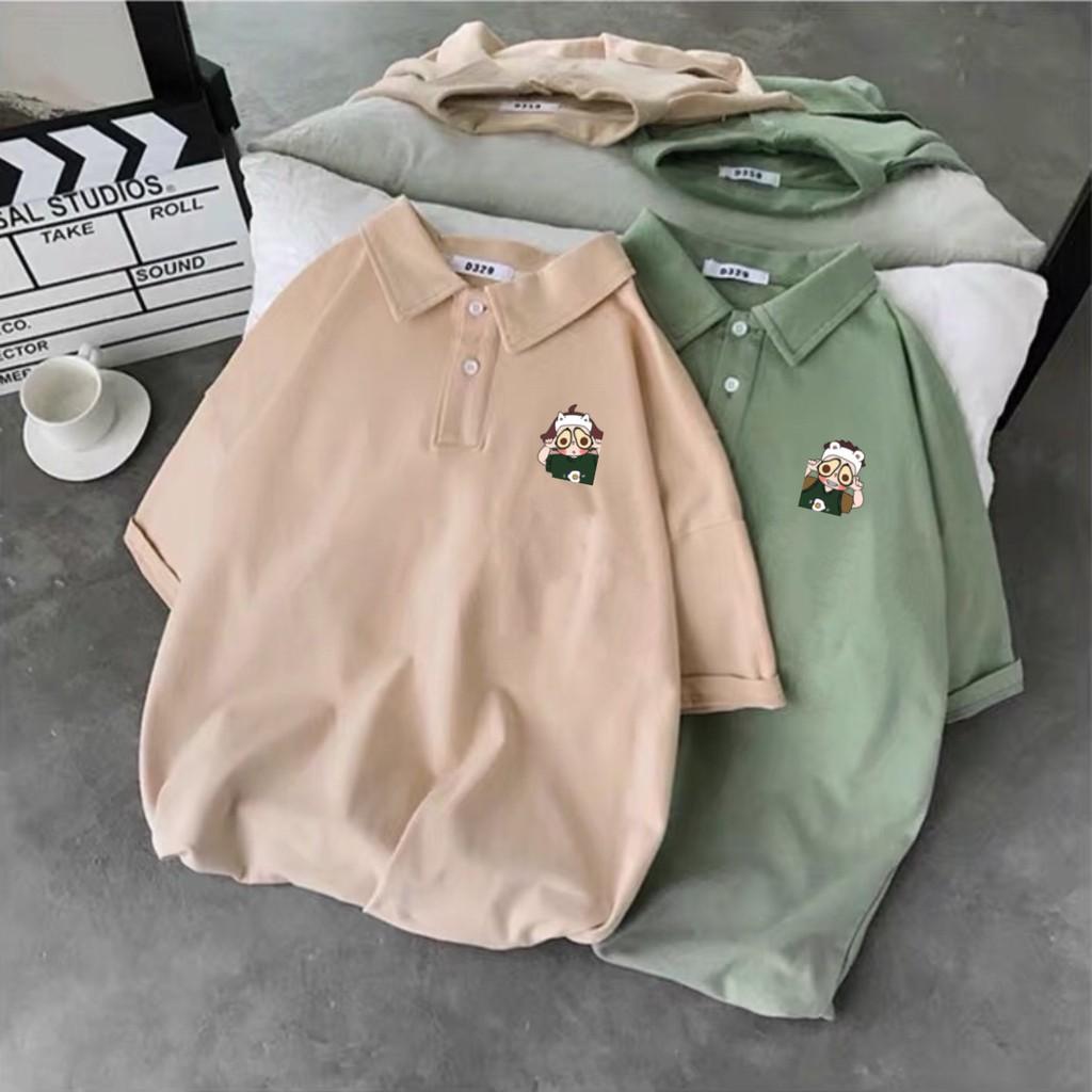 Hình ảnh Áo thun tay lỡ polo có cổ Couple Trái Bơ phông Unisex nam nữ tee oversize form rộng pull Ulzzang Streetwear Hàn Quốc