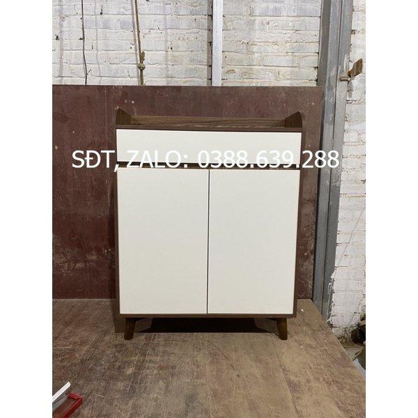 tủ giày dép màu óc chó cánh cải trắng dài 80 cao 1m04 sâu 30 -chân gỗ sồi -giá tại xưởng