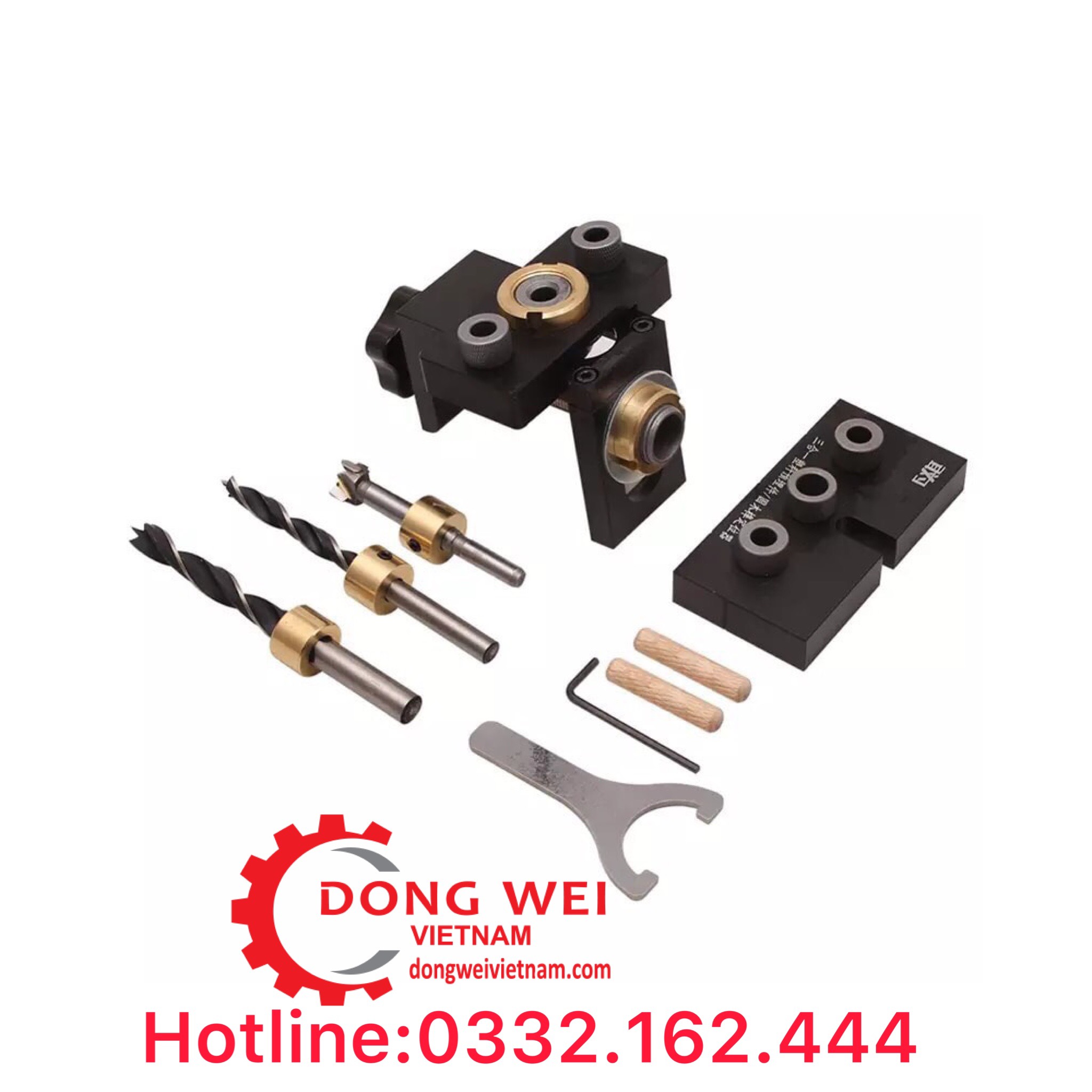 Cữ Khoan Ốc Cam Kết hợp Khoan Chốt Gỗ