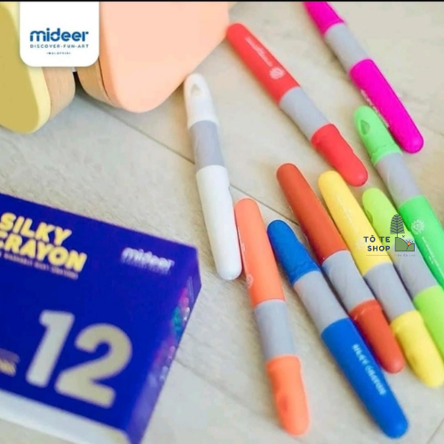 Bút Màu Sáp Lụa Mideer Silky Crayon - Sáp Màu Có Thể Vẽ Được Trên Nhiều Vật Liệu - Dễ Dàng Lau Sạch, An Toàn Cho Bé