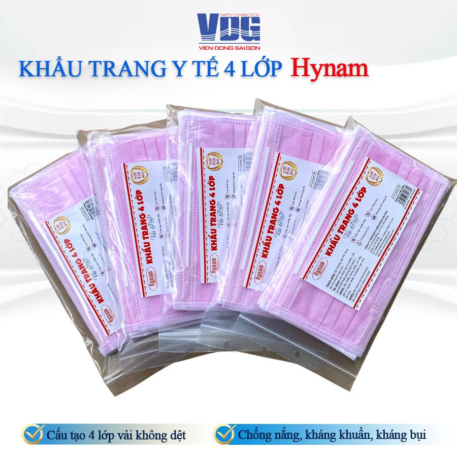 Combo 30 cái khẩu trang y tế 4 lớp Hyanam - Chất lượng chính hàng (6 túi - 5 cái/túi zipper)