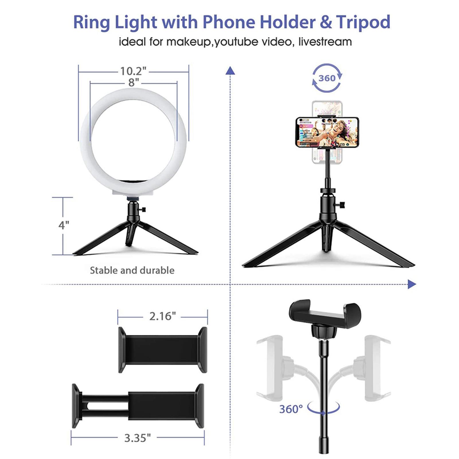 DC5 V 12 W 36 120 LEDs Light Round Selfie Camera Lamp BT Connected Remote Controller/ 10 Levels Adjustable Brightness