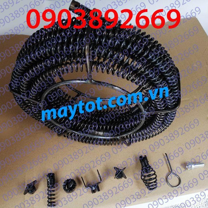 Dây thông tắc cống lò xo phi 16 dùng cho máy khoan - dài 9m