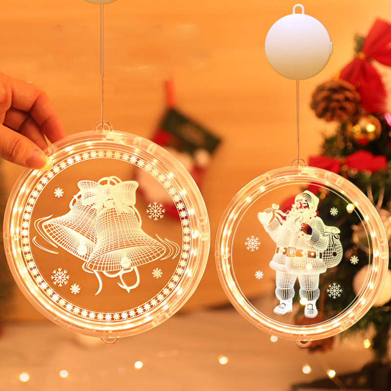 Hình ảnh Dây Treo Đèn LED 3D Hình Cây Thông, Chuông Trang Trí Giáng Sinh, Noel, Năm Mới