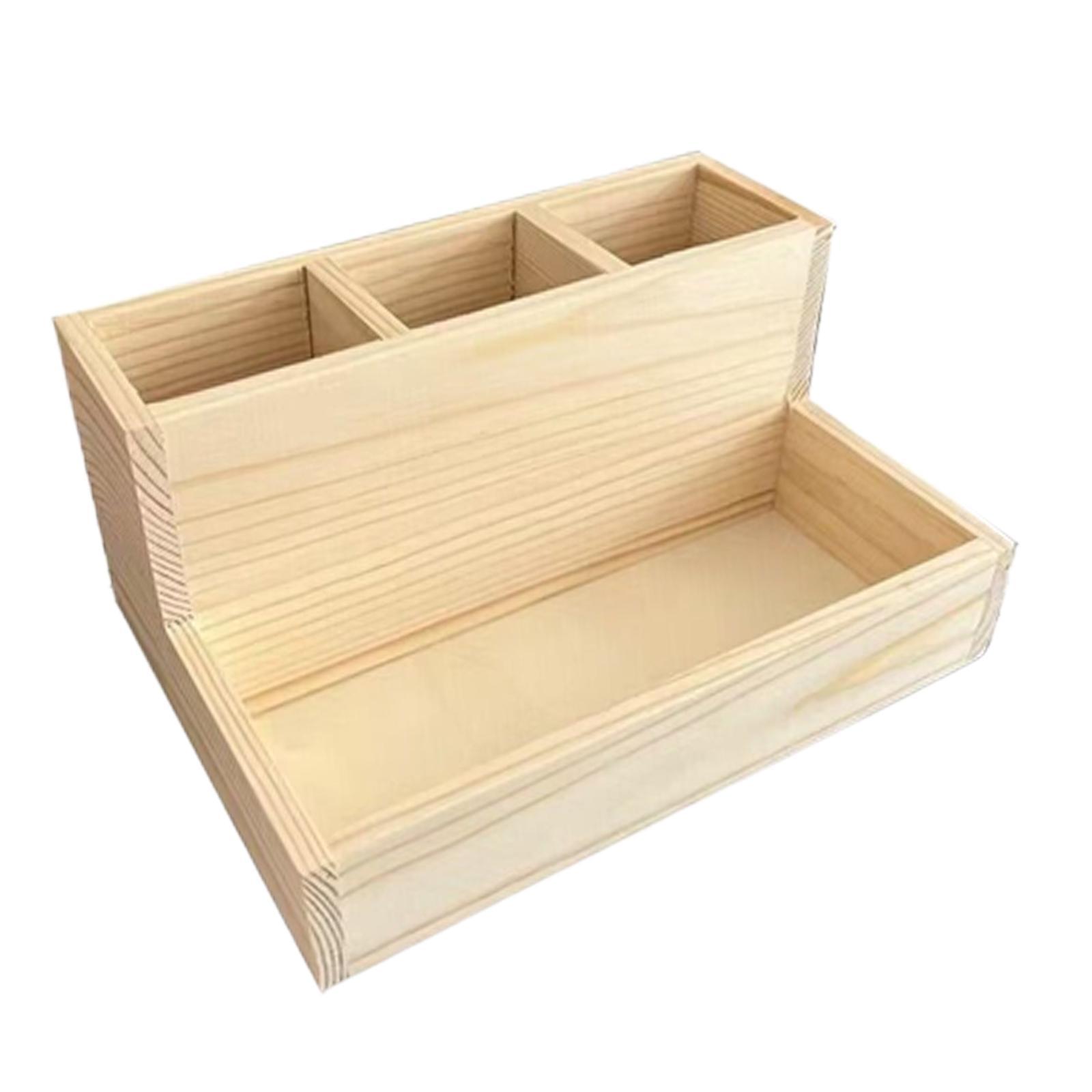 Wooden Makeup Organizer Portable Desk Organizer Thick for Office Desk Drawer